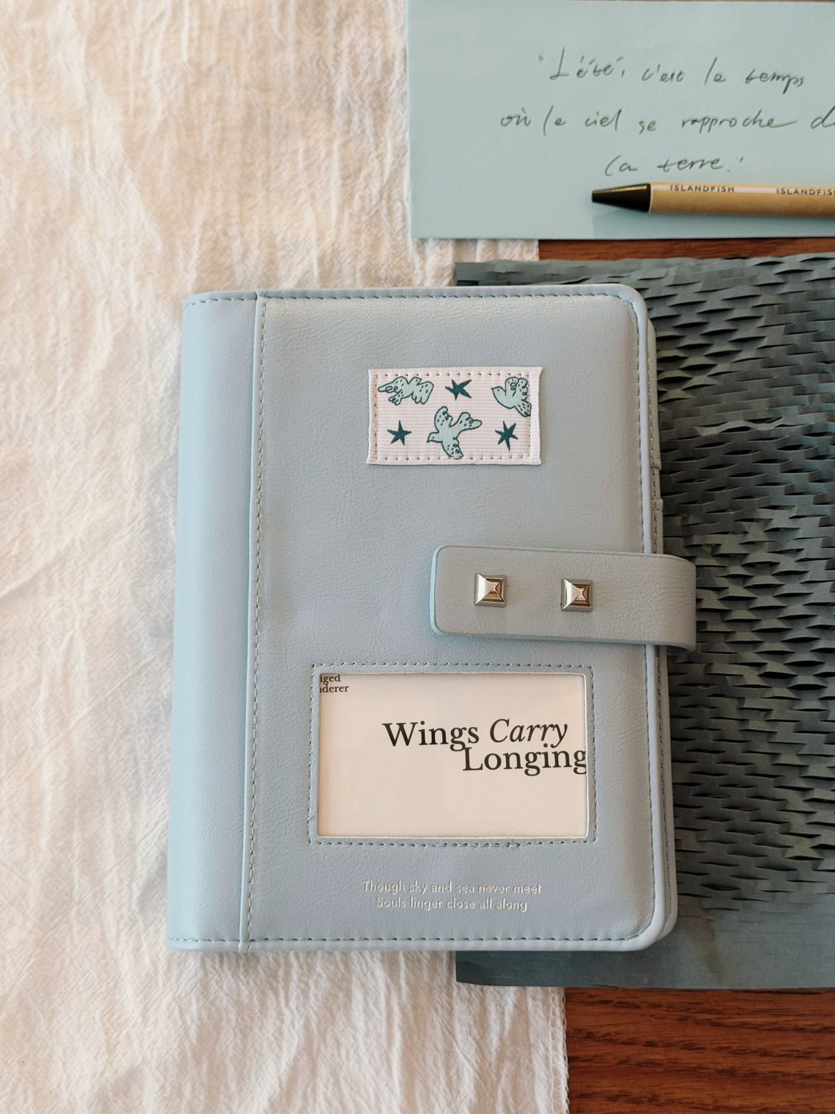 SLANDFISH A6 PER Blue Bird Binder, DIY Journal with Lined & Blank Pages