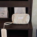 ISLANDFISH Knitted Pen Pouch | Large Capacity Aesthetic “In-Style” Look, Korean/Japanese Vibe, Mesh Compartments for Gifting - Early Spring Mist Blue