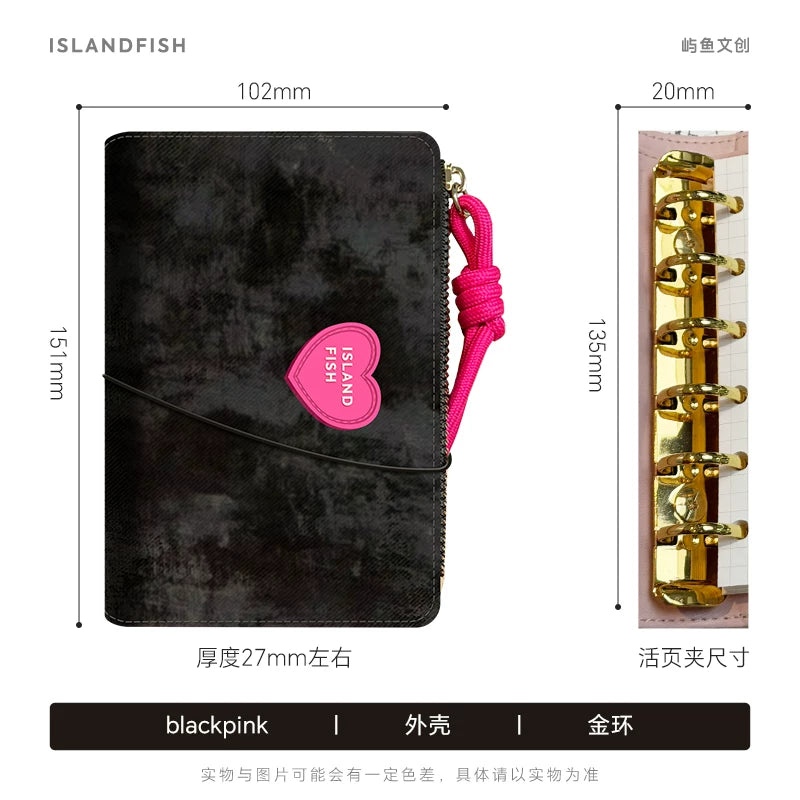 ISLANDFISH A7 Leather Binder | Korean-Inspired DIY Journal Stationery
