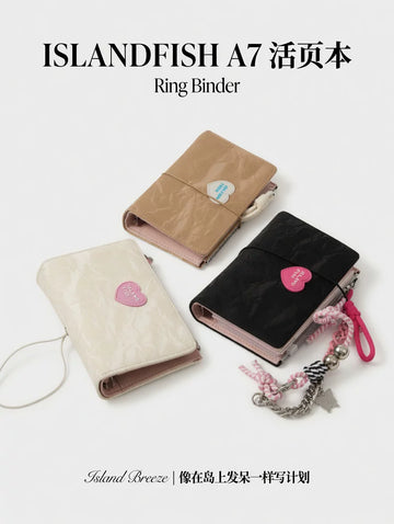 ISLANDFISH A7 Leather Binder | Korean-Inspired DIY Journal Stationery